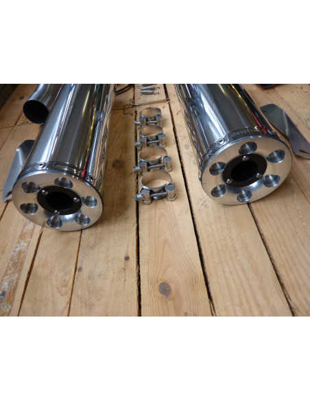 Paire de silencieux rond alu Vmax 1200