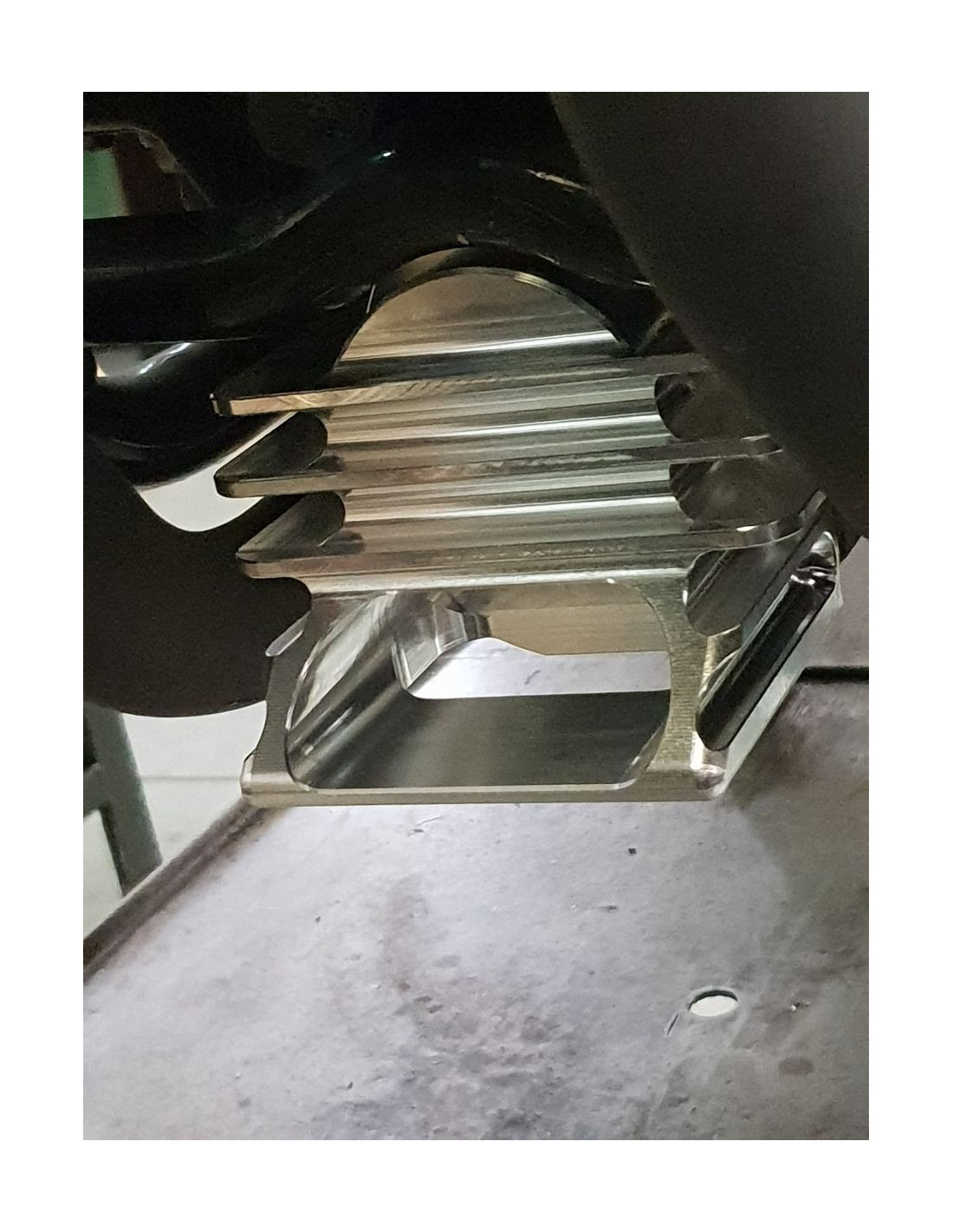 thumbnail image 2 of Speedway Motors Polished Aluminum Finned Engine Oil Filter Cover, 7 Inch Length 2 of 3
