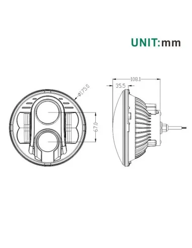 Optique leds 175 mm