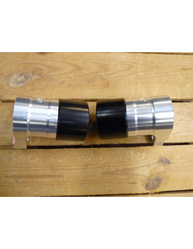 Roulettes alu/alu noir.