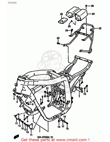 Cadre GSXR 750 RK - 1989  - 1