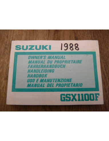 Manuel du propriétaire GSXF 1100  - 1