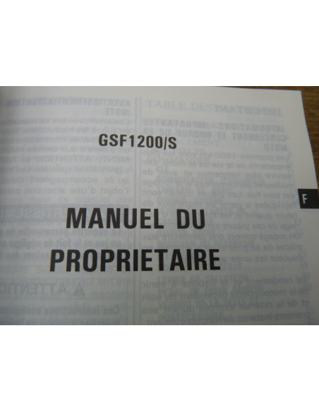 Manuel du propriétaire Bandit 1200 96-99  - 2