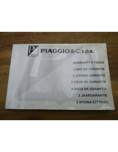 Carnet de garantie Piaggio  - 1