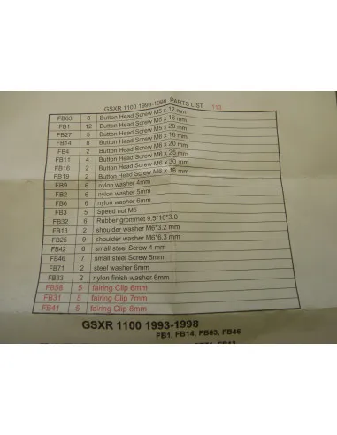 Kit visserie GSXR 750-1100  - 2