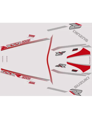 Kit stickers rouge incomplet GSXR 1100 1989  - 1