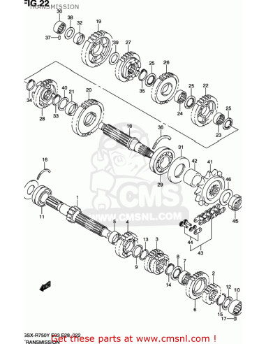 Pignon de boite GSXR 750 00-03  - 1