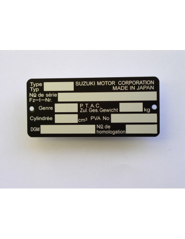 Plaque mine Suzuki  - 1