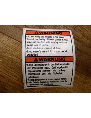 Sticker Warning GSXR 750-1100  - 3