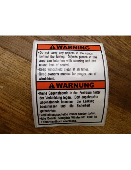 Sticker Warning GSXR 750-1100  - 3