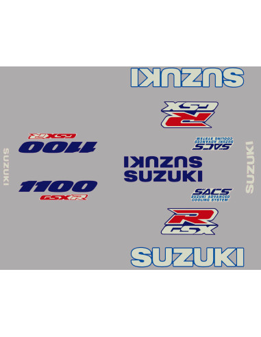 Kit stickers lettrage rouge GSXR 1100-91  - 1