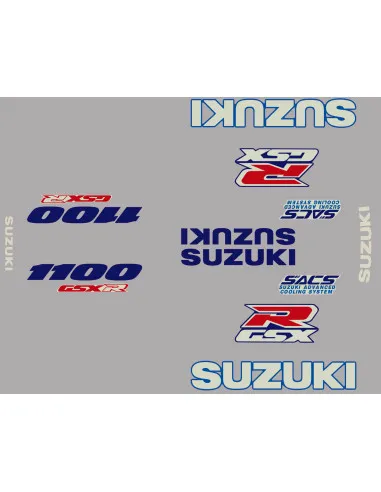 Kit stickers lettrage rouge GSXR 1100-91  - 1